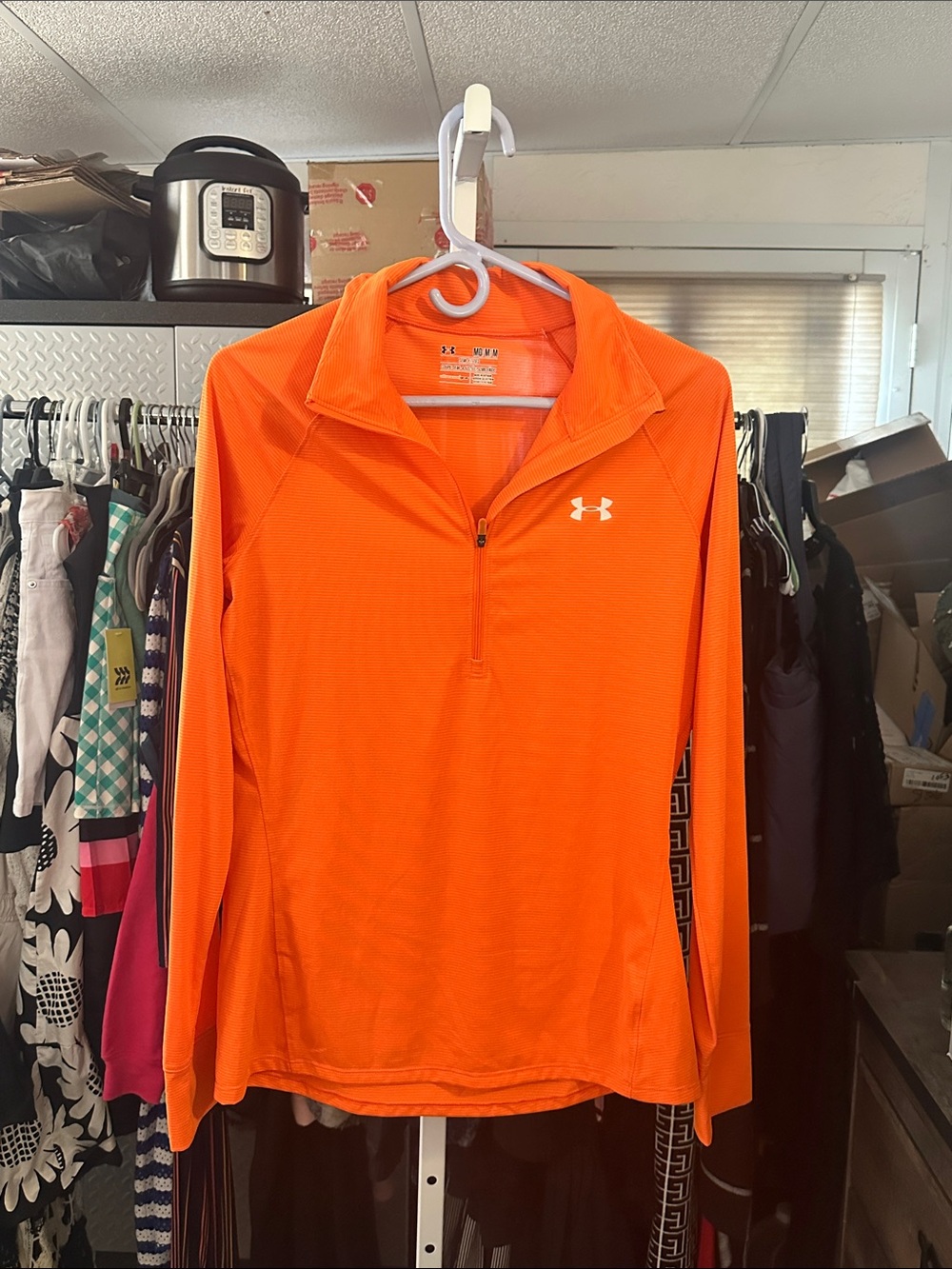 Under Armour Orange Quarter-Zip Performance Top